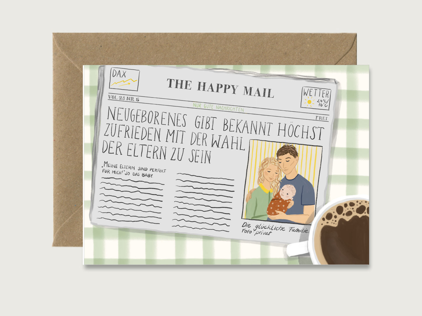 Karte zur Geburt "News"