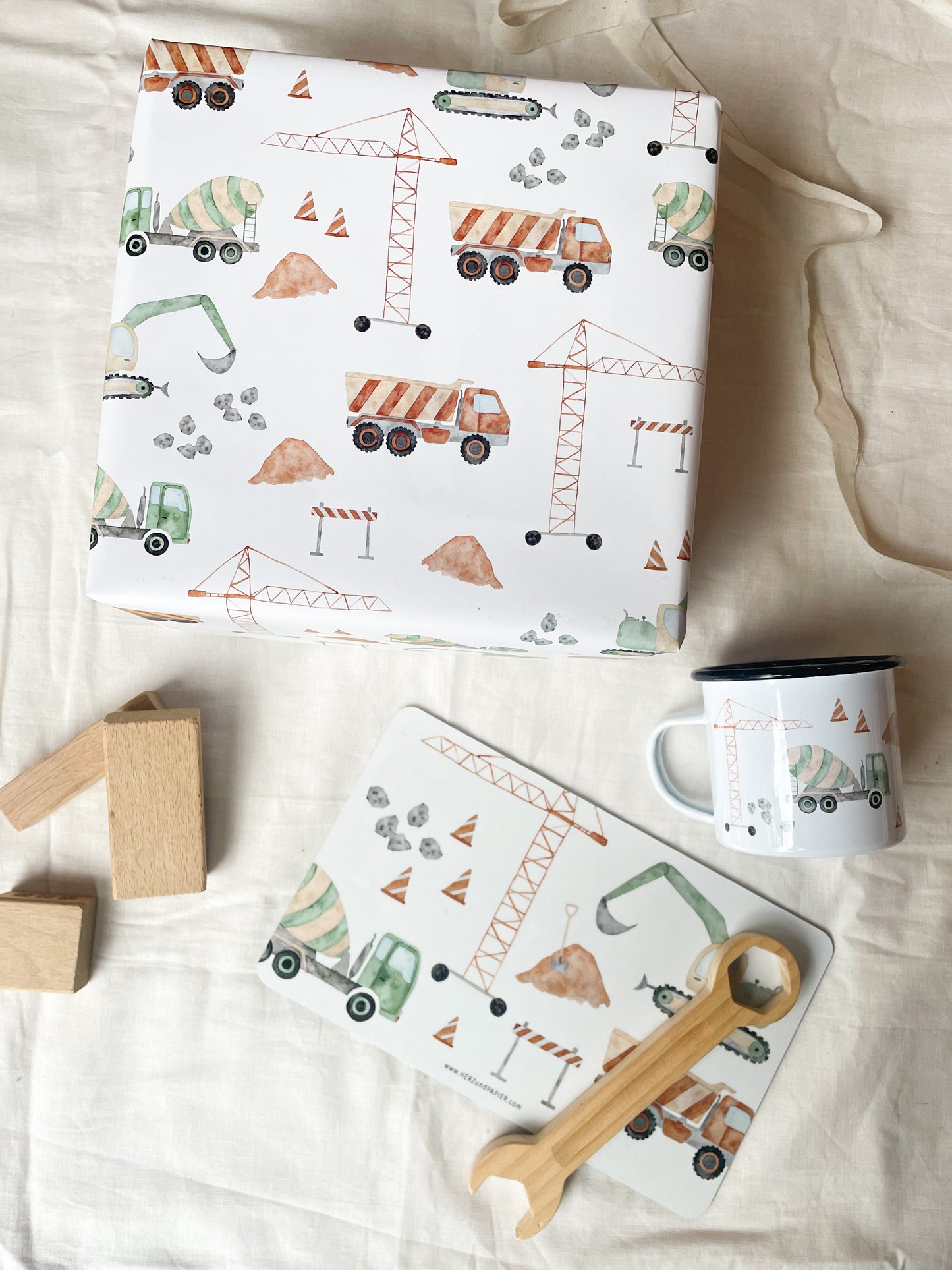 Geschenkpapier "Baustelle"