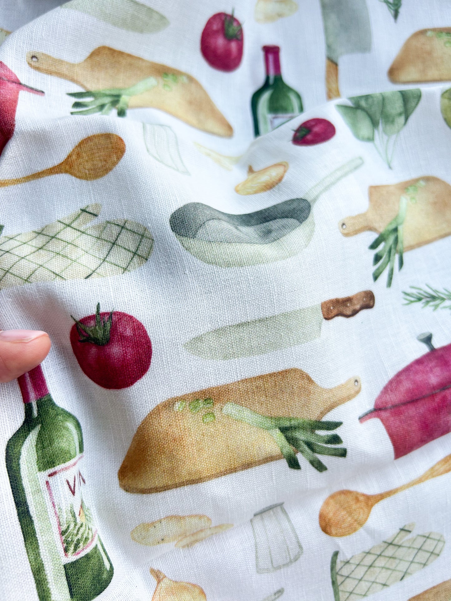 Geschirrtuch "Kochen" aus Leinenmix