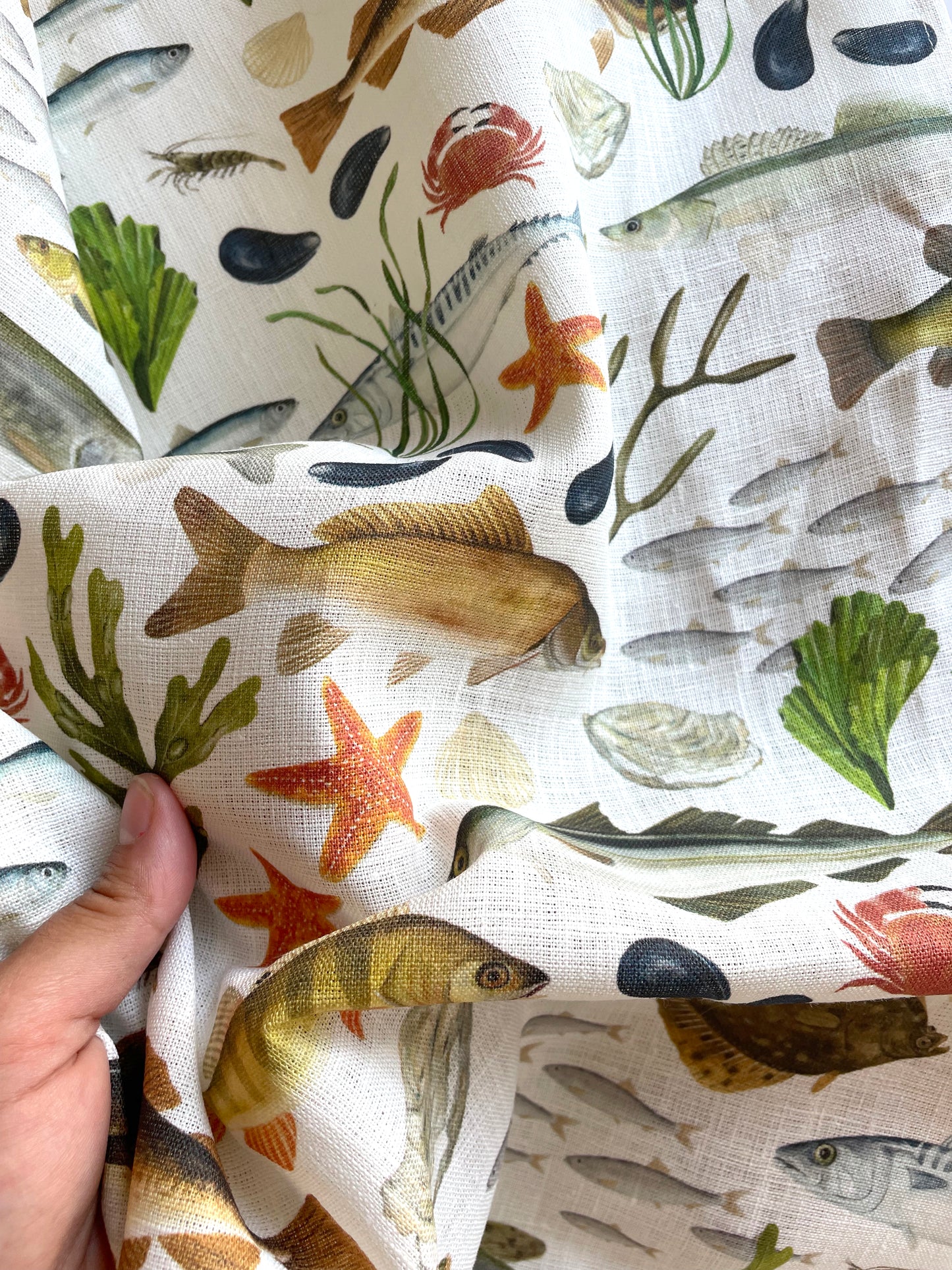 Geschirrtuch "Fische" aus Leinenmix