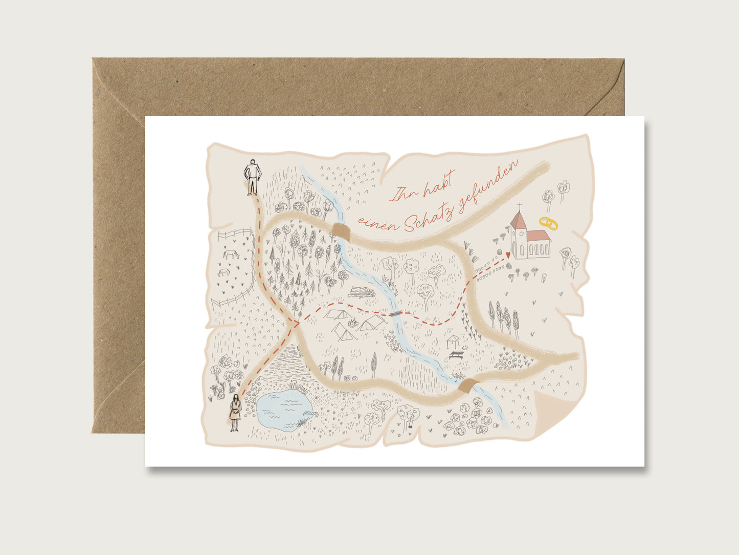Hochzeitskarte "Schatzkarte"