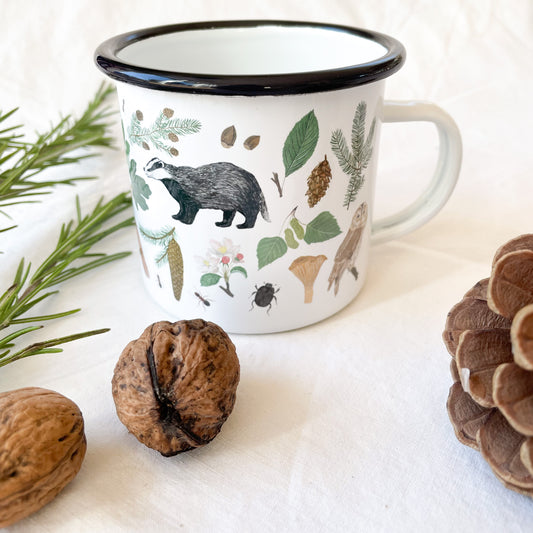 Emaille-Tasse "Wald"