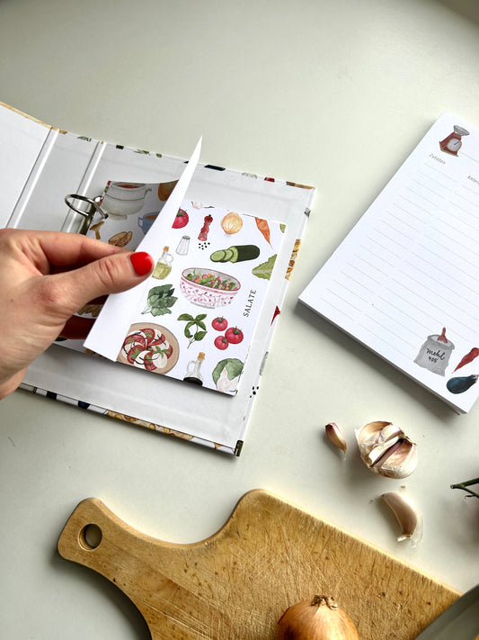 Rezeptordner "Collage" für DIN A5 mit Register und Rezeptbock