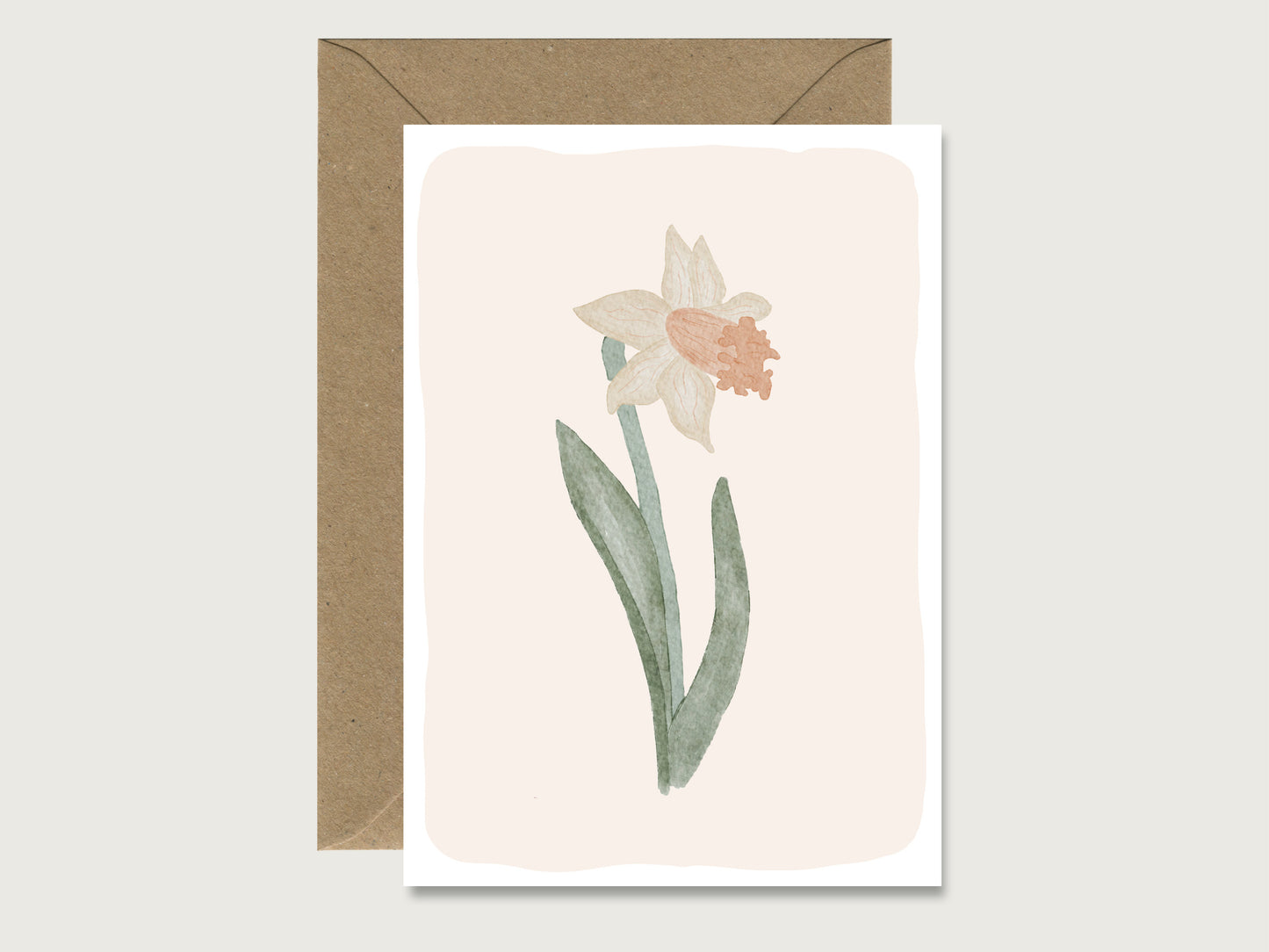 Neutrale Karte "Blume beige"