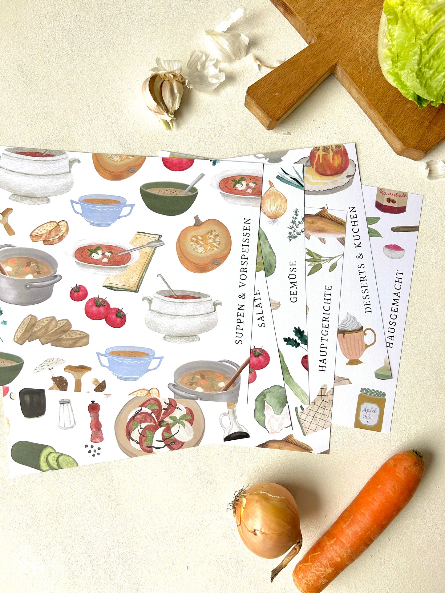 Register für Rezeptordner in A4 "Collage"