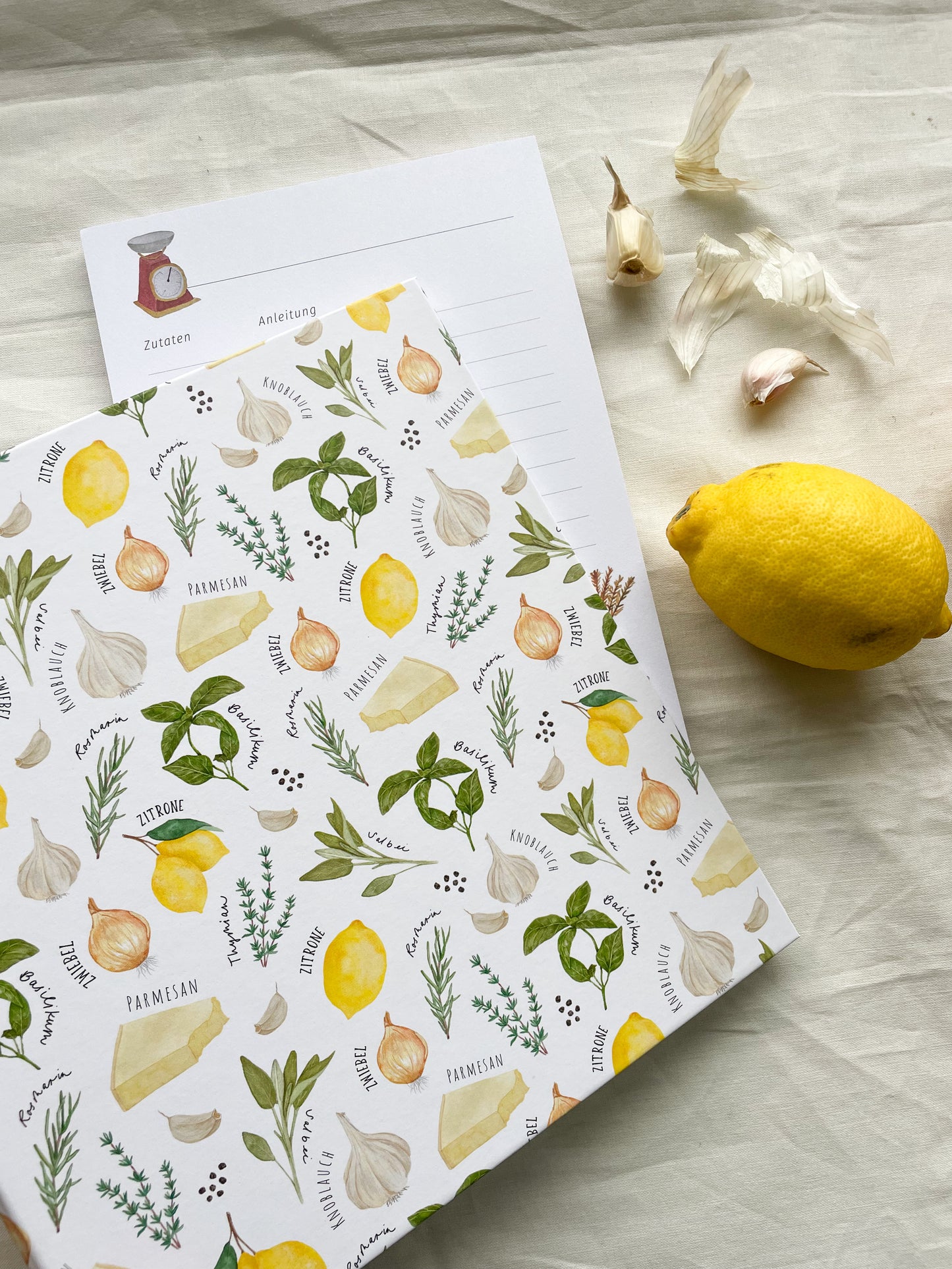 Rezeptordner "Aroma" für DIN A5 mit Register und Rezeptbock