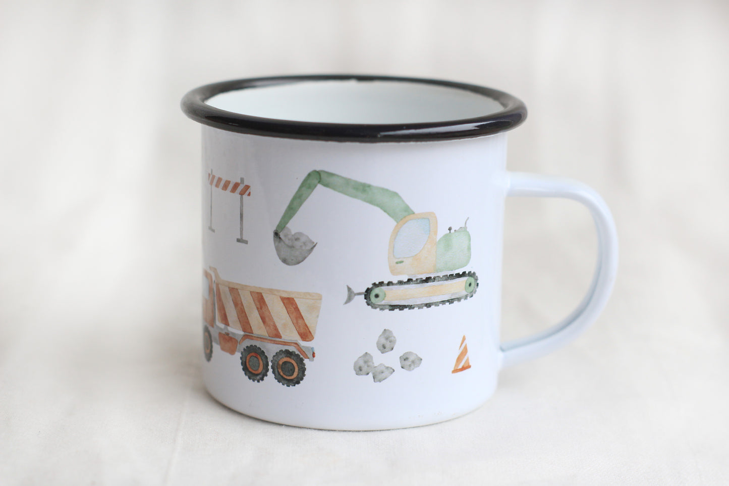 Emaille-Tasse "Baustelle"