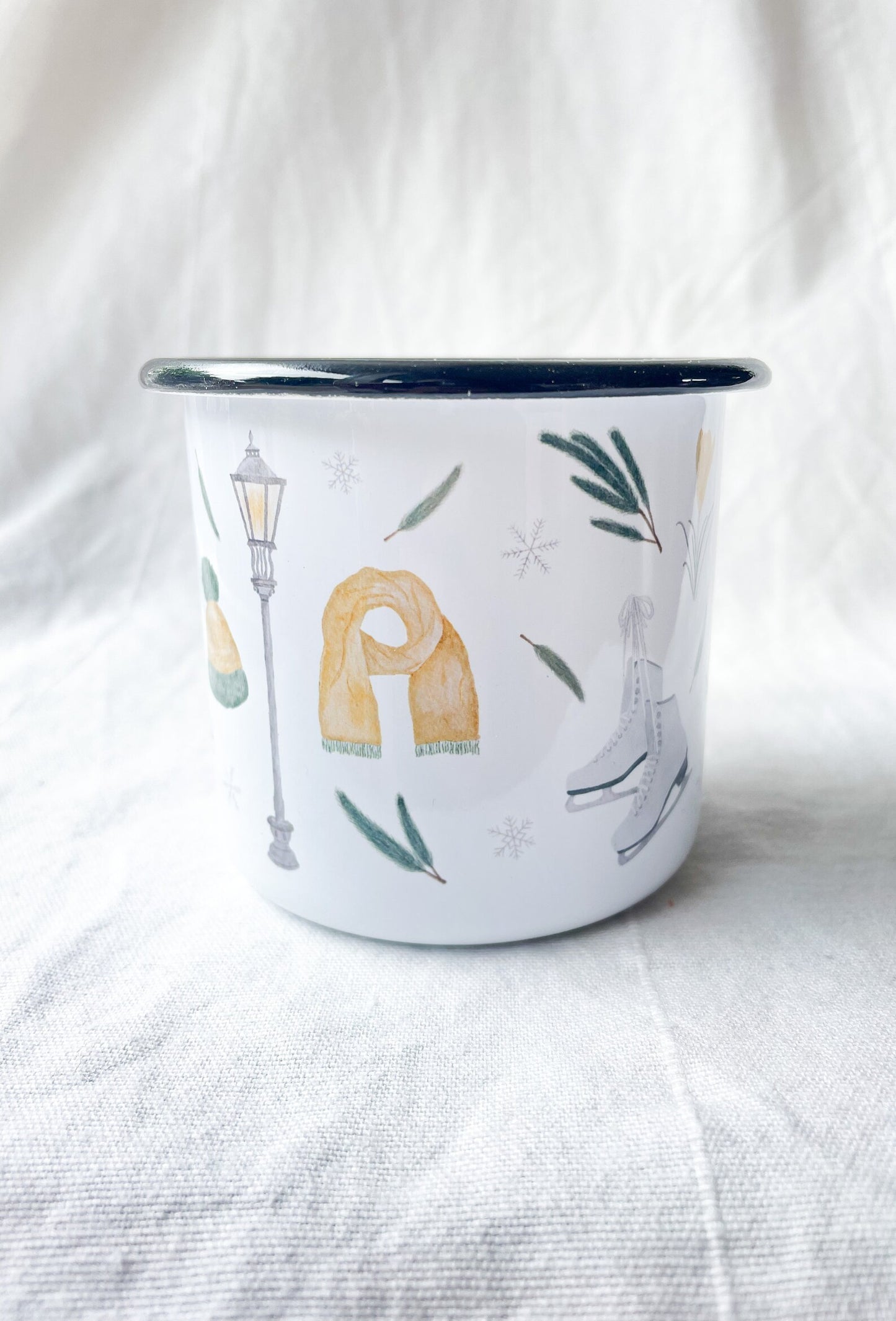 Emaille Tasse "Winter"