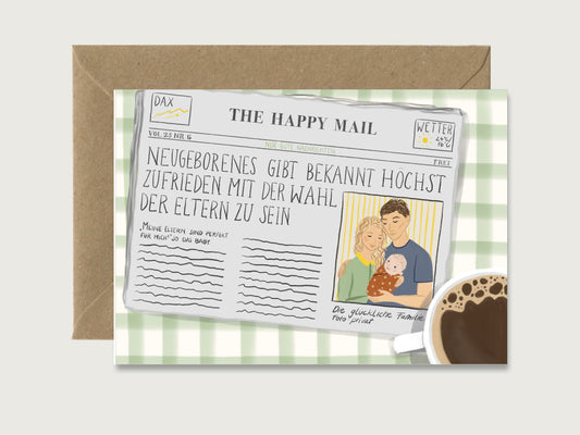 Karte zur Geburt "News"
