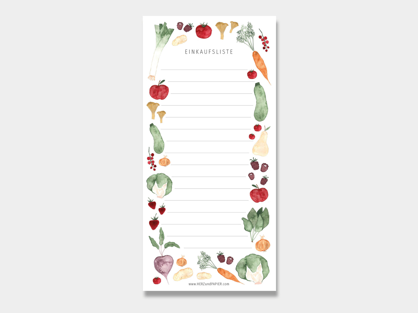 Einkaufsliste "Obst und Gemüse"