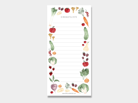 Einkaufsliste "Obst und Gemüse"