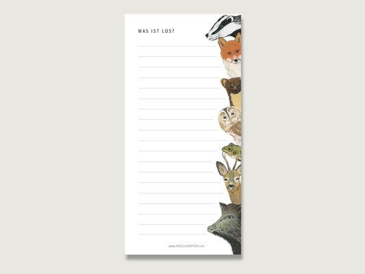 Notizblock "Was ist los? - Tiere"