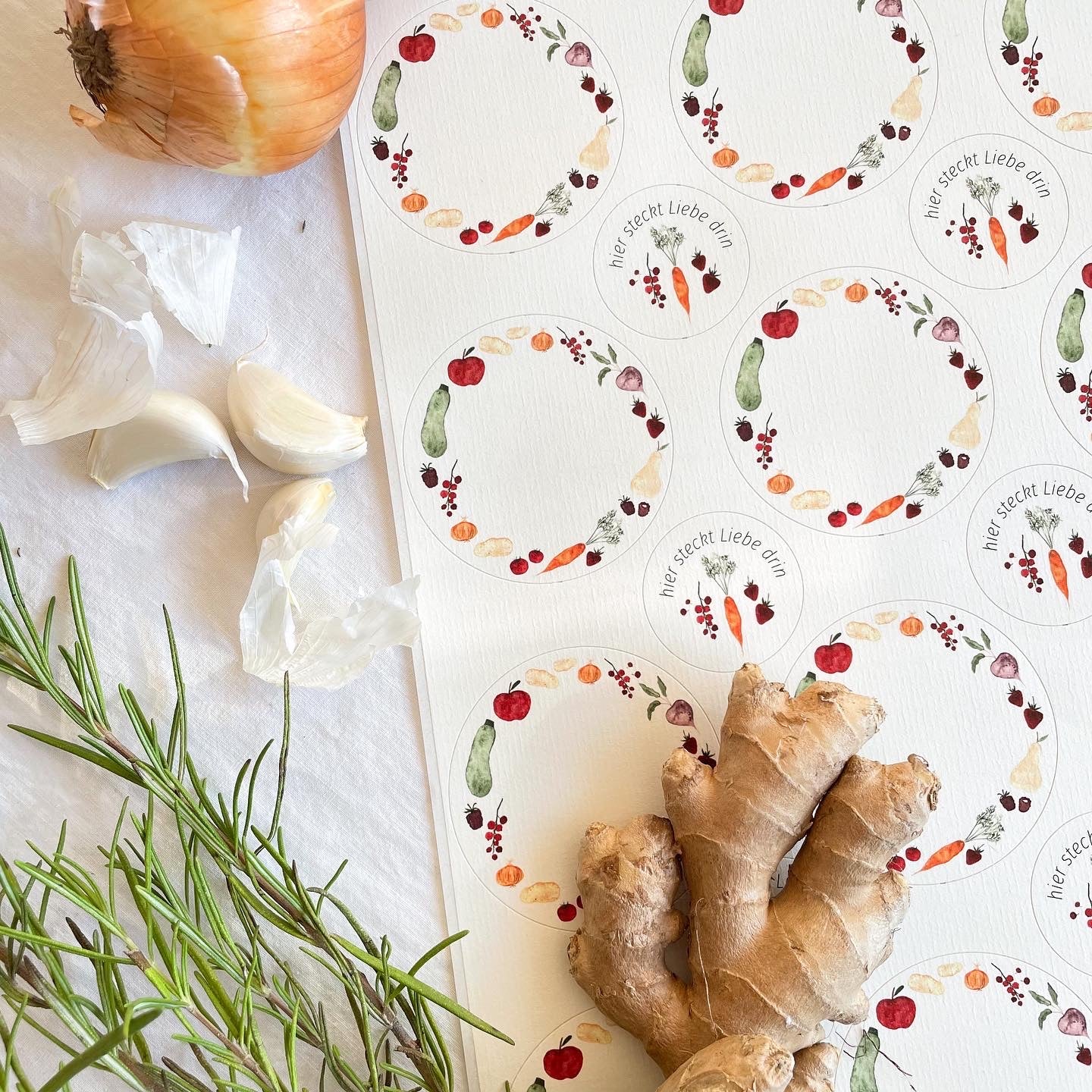 Etiketten für Marmelade, Chutney oder Eingemachtes