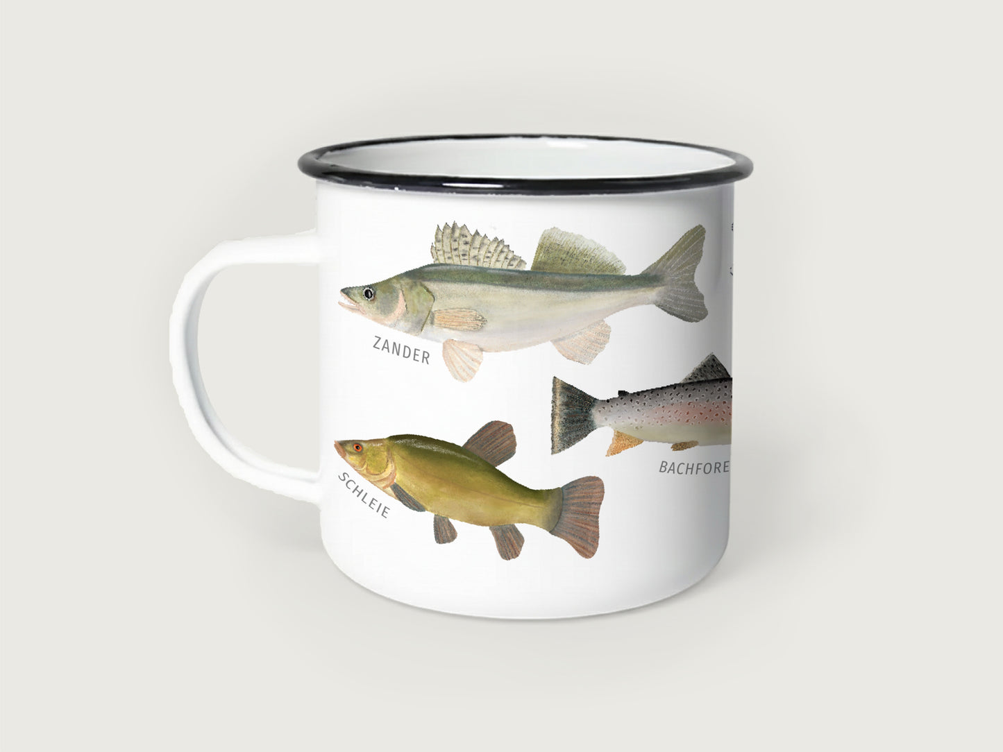 Emaille-Tasse "Fische"