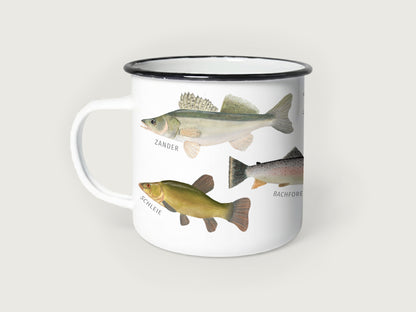 Emaille-Tasse "Fische"