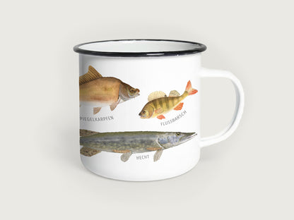 Emaille-Tasse "Fische"