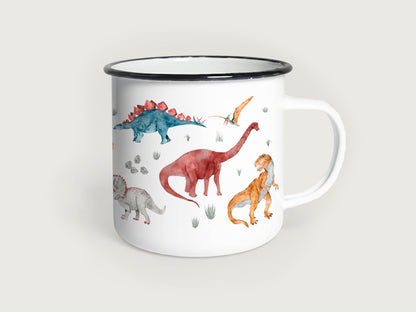 Emaille-Tasse "Dinos"