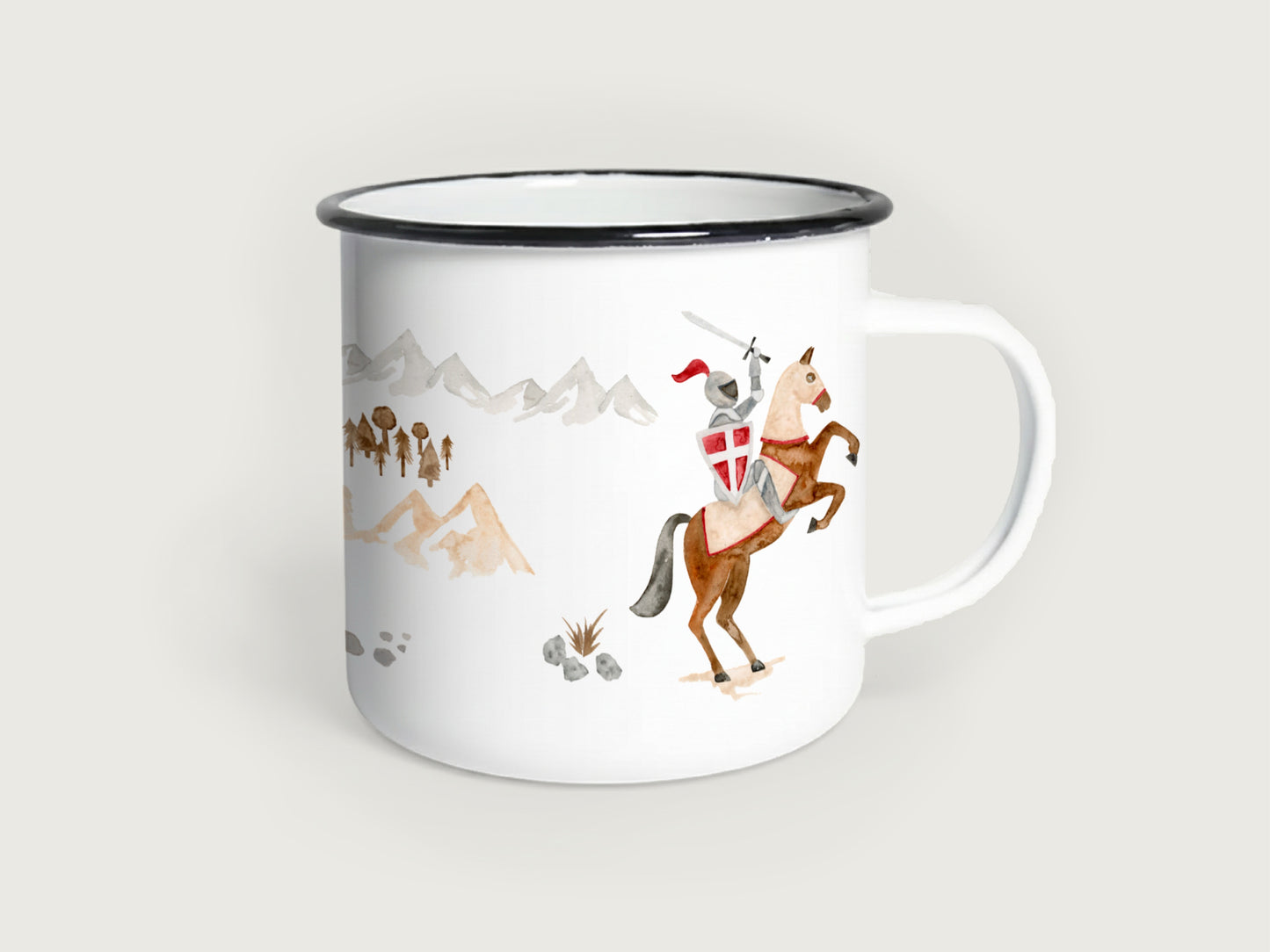 Emaille-Tasse "Ritter"