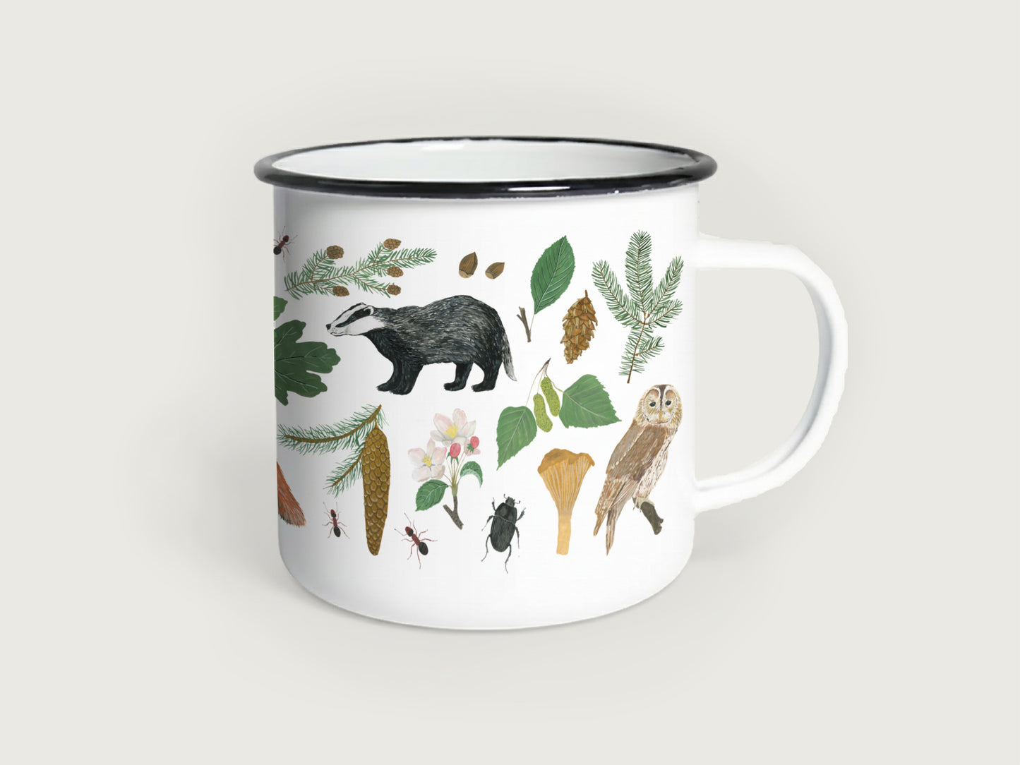 Emaille-Tasse "Wald"