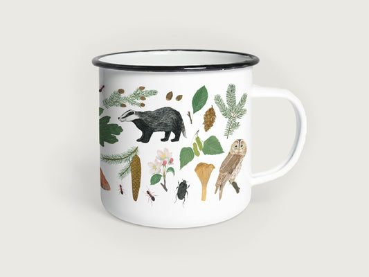 Emaille-Tasse "Wald"