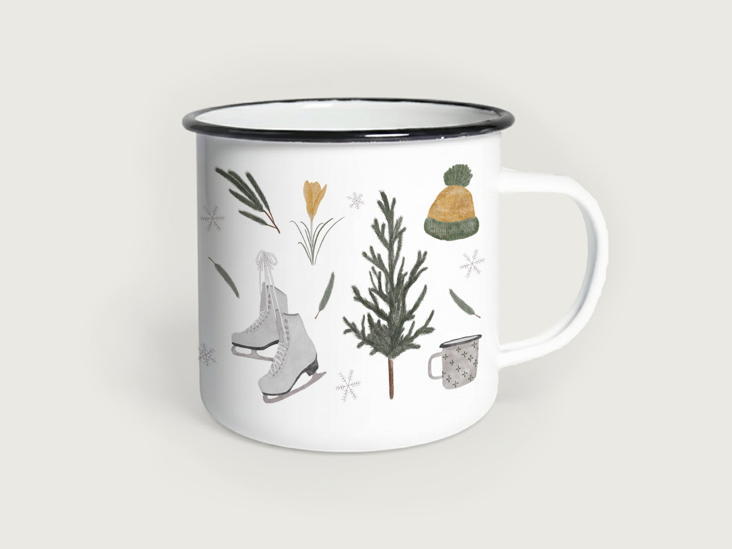 Emaille Tasse "Winter"