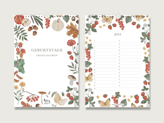 Geburtstagskalender "Natur Rundum" in Din A4