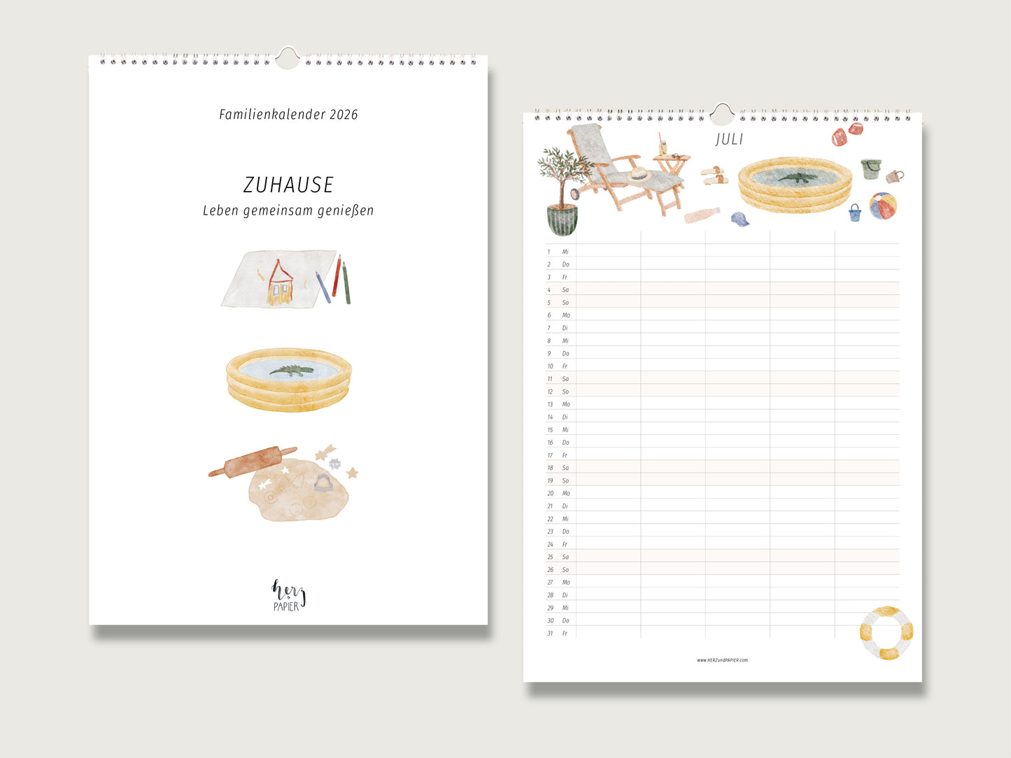 Familienkalender 2026 "Zuhause - leben gemeinsam genießen" in DIN A3