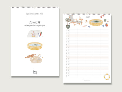 Familienkalender 2026 "Zuhause - leben gemeinsam genießen" in DIN A3