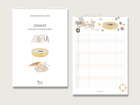 Familienkalender 2026 "Zuhause - leben gemeinsam genießen" in DIN A3