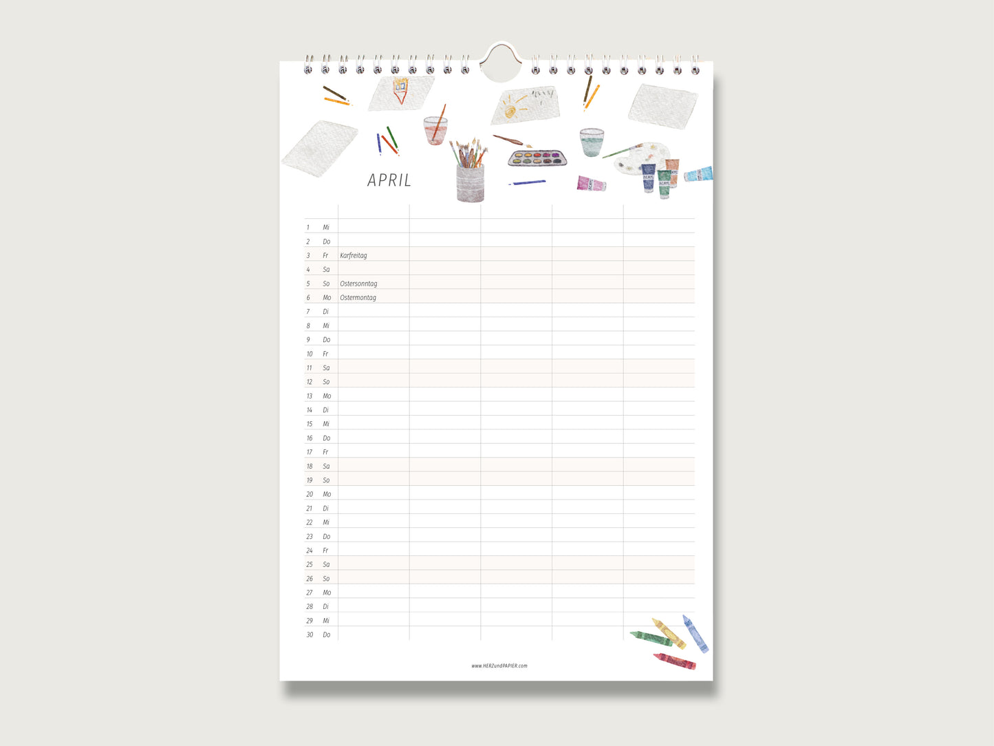 Familienkalender 2026 "Zuhause - leben gemeinsam genießen" in DIN A3