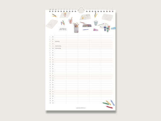 Familienkalender 2026 "Zuhause - leben gemeinsam genießen" in DIN A3