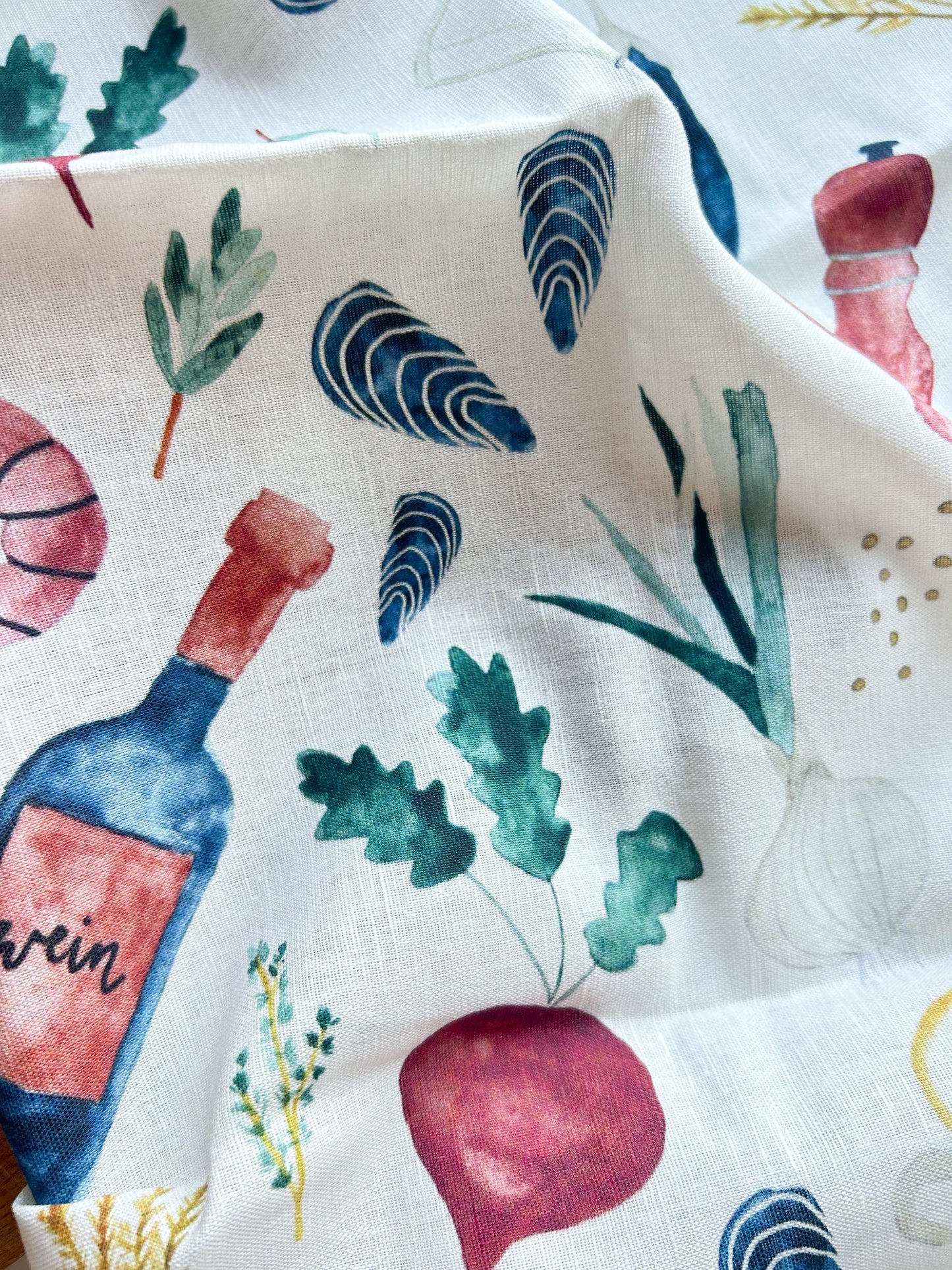 Geschirrtuch "Kasserolle" aus Leinenmix