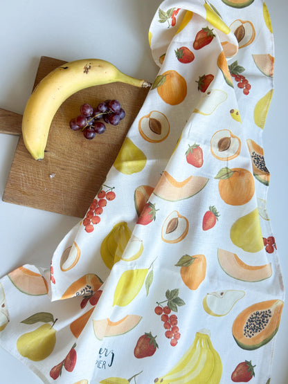 Geschirrtuch "Sommerfrüchte" aus Leinenmix
