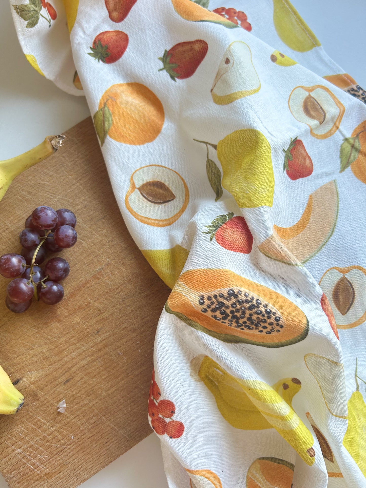 Geschirrtuch "Sommerfrüchte" aus Leinenmix