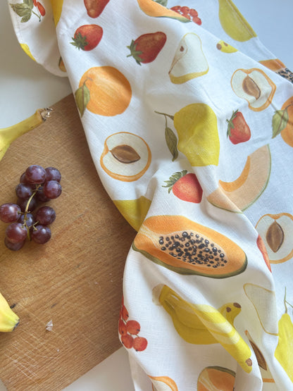 Geschirrtuch "Sommerfrüchte" aus Leinenmix