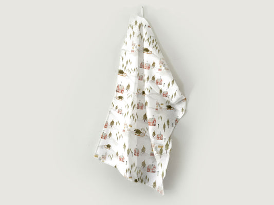 Geschirrtuch "Winterwunderland" aus Leinenmix