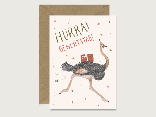 Geburtstagskarte "Vogelstrauss"