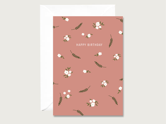 Geburtstagskarte "Altrosa Blumen"