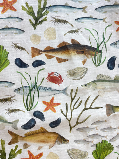 Geschirrtuch "Fische" aus Leinenmix