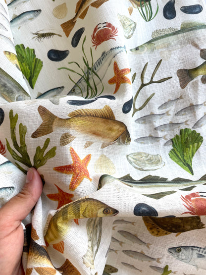 Geschirrtuch "Fische" aus Leinenmix