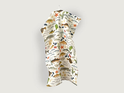 Geschirrtuch "Fische" aus Leinenmix