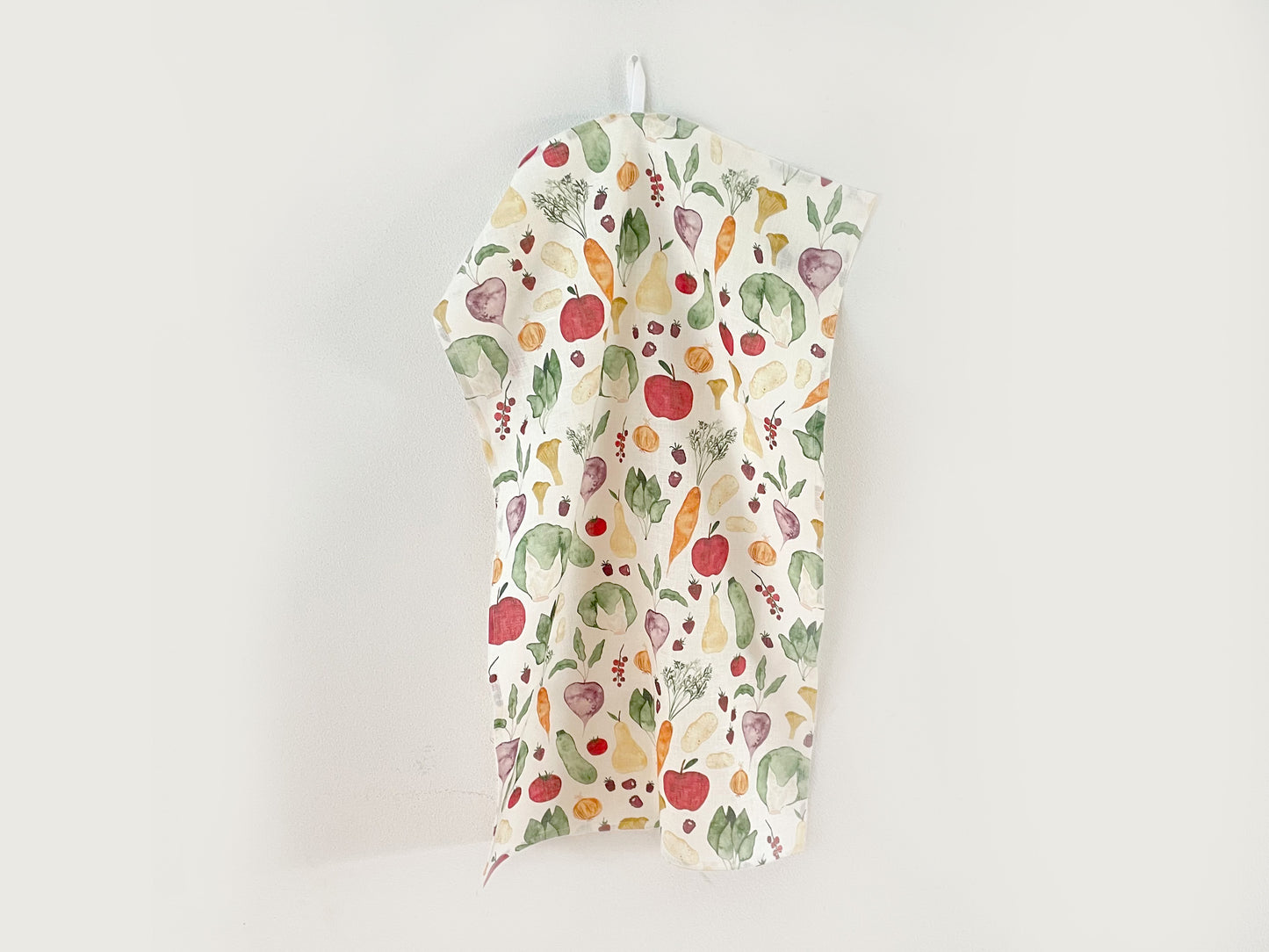Geschirrtuch "Obst & Gemüse" aus Leinenmix