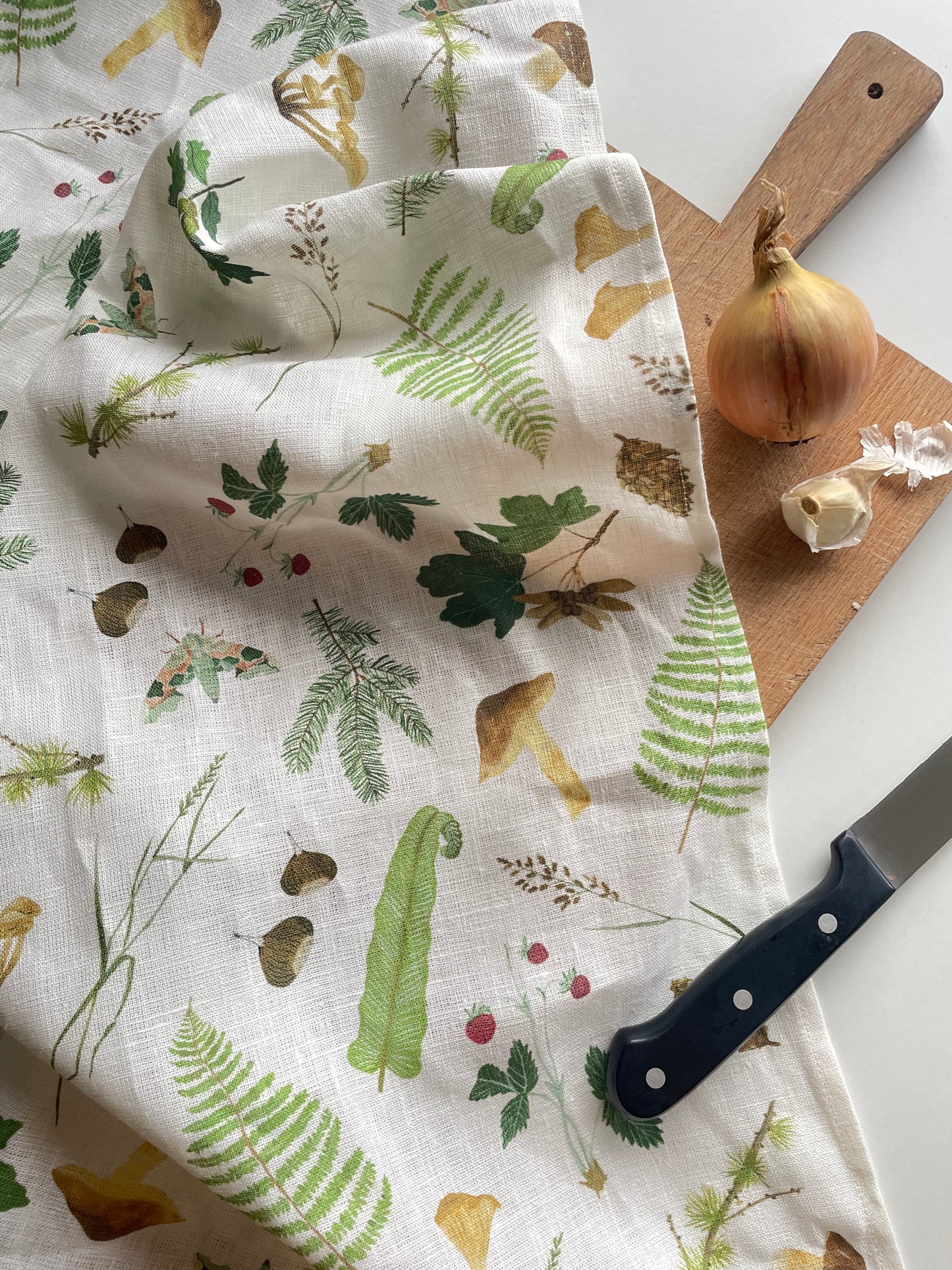 Geschirrtuch "Waldgestöber" aus Leinenmix