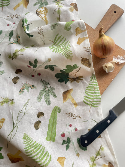 Geschirrtuch "Waldgestöber" aus Leinenmix