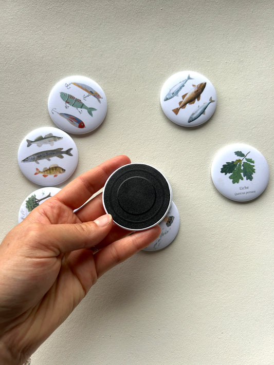 Rückseite des runden Magnet Buttons