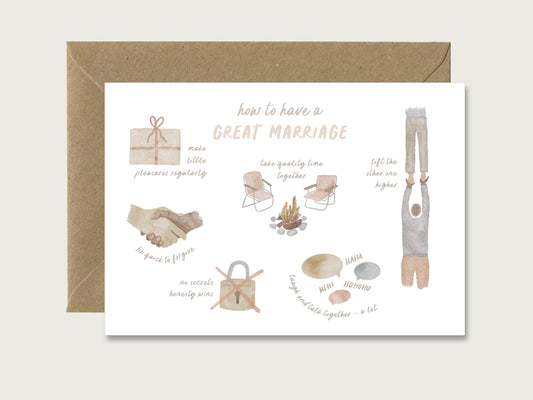 Hochzeitskarte "How to have a great marriage"