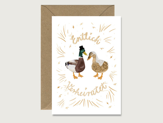 Hochzeitskarte "Entlich verheiratet"