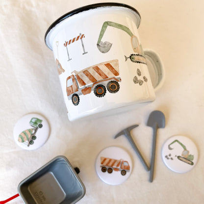 Emaille-Tasse "Baustelle"