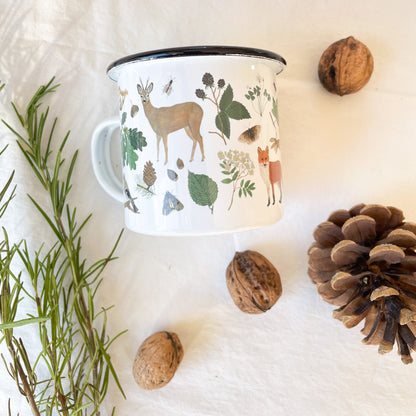 Emaille-Tasse "Wald"