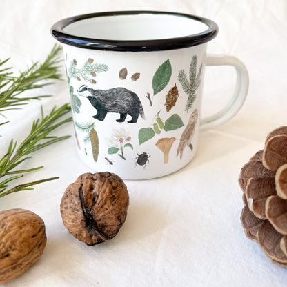 Emaille-Tasse "Wald"